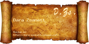 Dara Zsanett névjegykártya